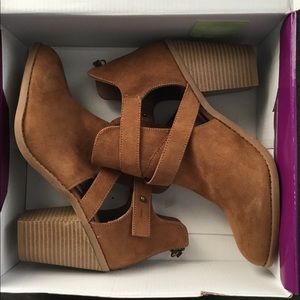 Suede Booties | Chunky Heel